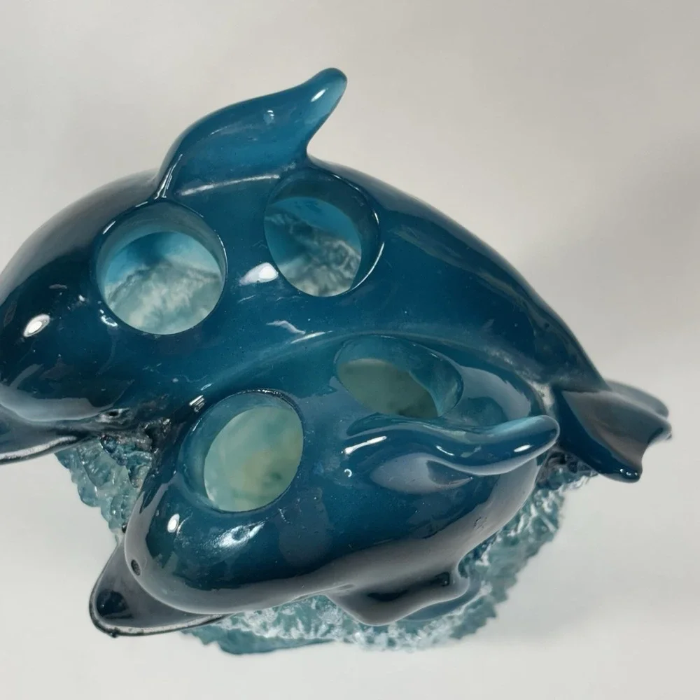 Vtg Dolphin Soap Dish Y2K Dolphin Themed Soap Dish Toothbrush, Holder Acrylic